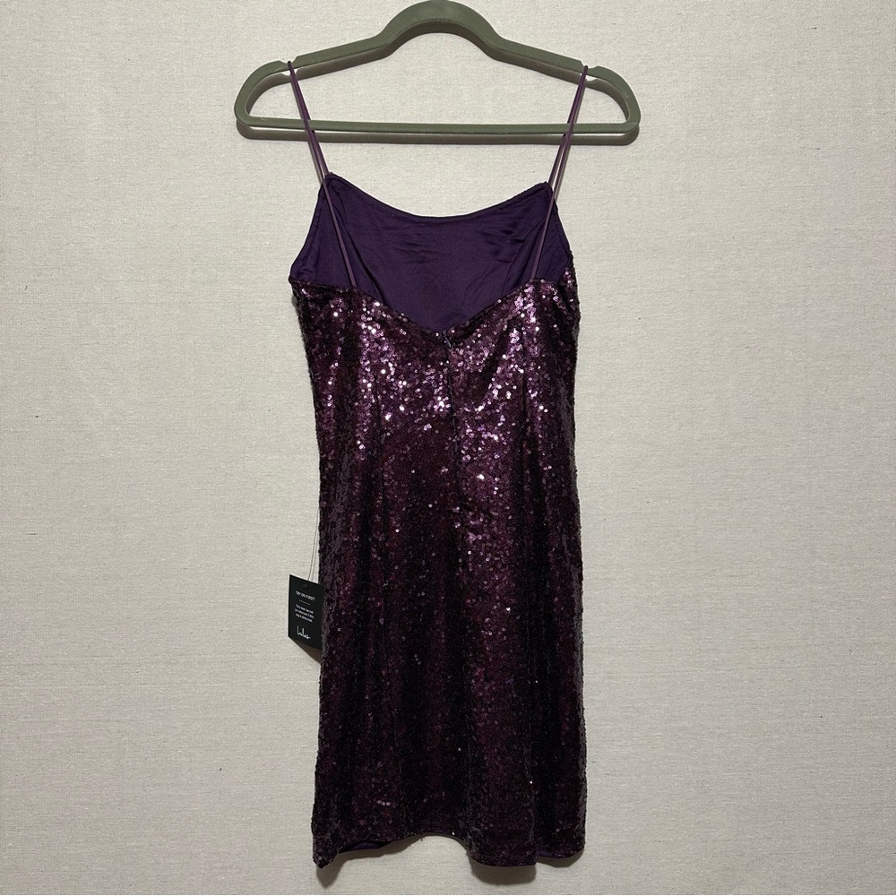 NWT Lulus Bring It Purple Sequin Bodycon Mini Dress - size small - Picture 4 of 6